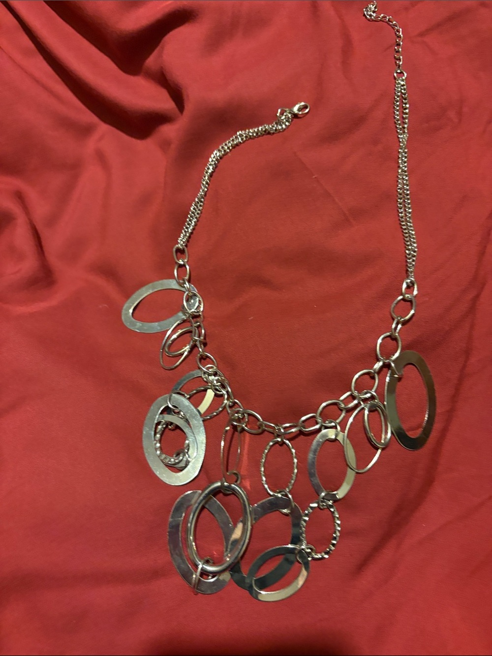 paparazzi Silver Multi-Open Circle Statement Necklace